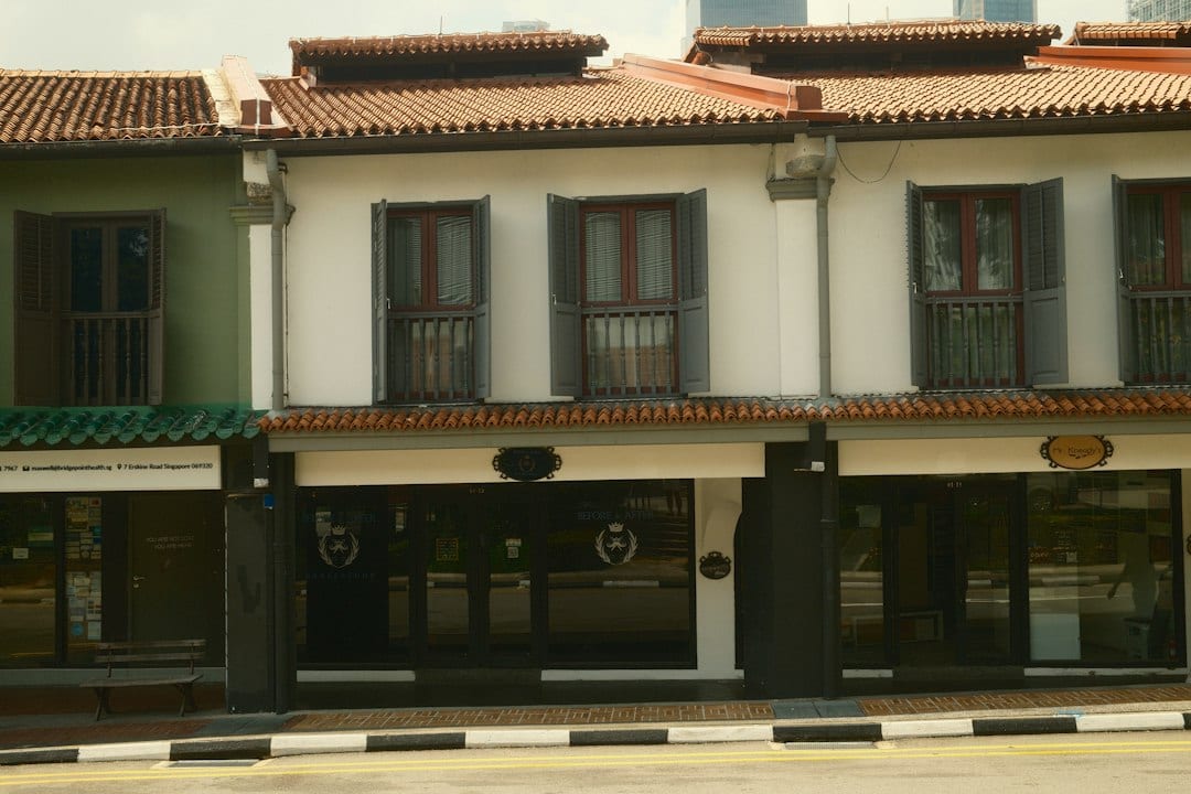 Traditional Singapore terrace house facade