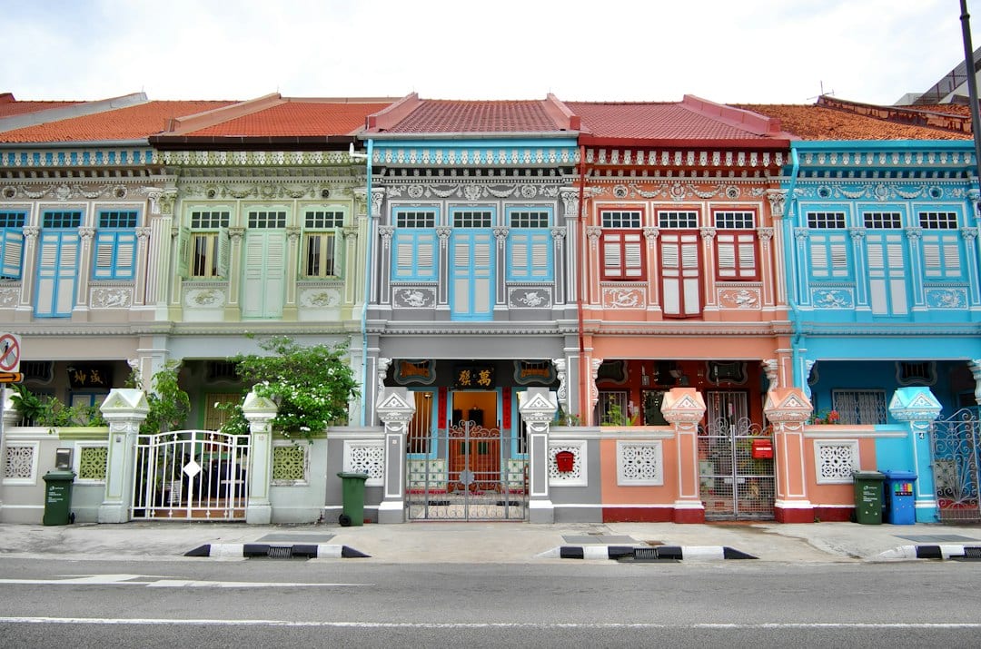 Telok Kurau residential street with terrace houses