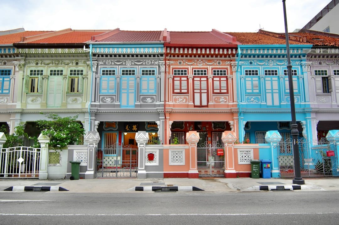 Telok Kurau landed property streetscape with terrace houses